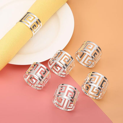 6PCS Hollow Out Napkin Ring Holder - Image 4