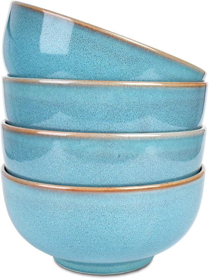 Ceramic Soup Bowl Set of 4, 24 Oz, Cereal Bowl by Bosmarlin