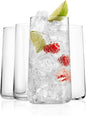 BENETI Modern Crystal Glass Cups, Tall Highball Drinking Glasses Set of 4 | by AlpineUSA
