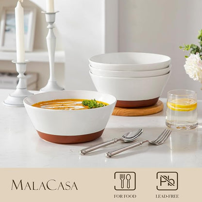 MALACASA Salad Bowls Set of 4, Soup Bowls - Image 4