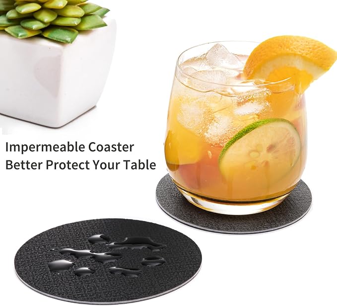 Faux Leather Drink Coasters - Image 2
