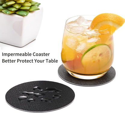 Faux Leather Drink Coasters - Image 2