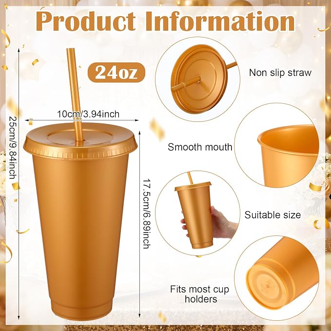 Honeydak 30 Pack Tumbler with Straw and Lid Bulk Cups - Image 3