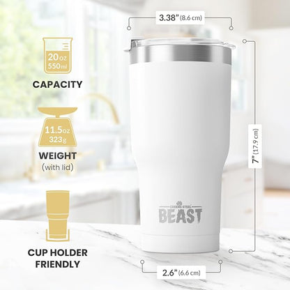 BEAST Insulated Coffee Mug – 900 ml I Arctic White I Stainless Steel I Reusable - Image 7