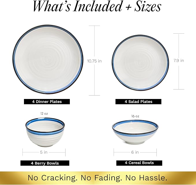 Sango Siterra Santorini 16-Piece Stoneware Dinnerware Set - Image 5