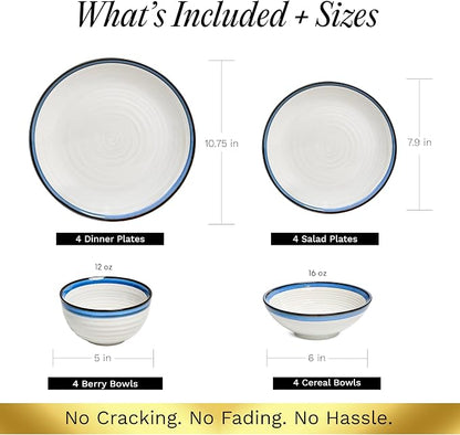 Sango Siterra Santorini 16-Piece Stoneware Dinnerware Set - Image 5