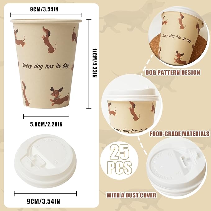 12 OZ 25 Pack Disposable Cups Paper Coffee Cups - Image 3