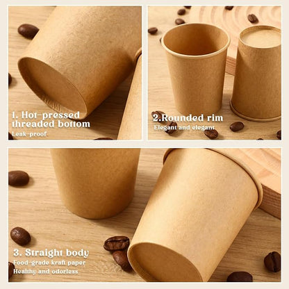100 Pack 5oz Mini Coffee Cups Disposable Paper Cups Hot or Cold Beverage Cup - Image 3