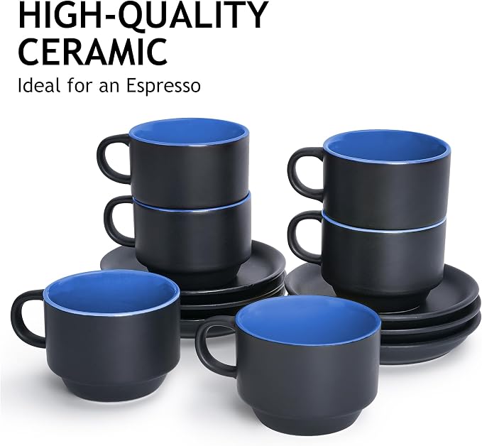 MIAMIO - 6 Espresso Cups - Le Papillon Collection | Ceramic espresso cups - Image 2
