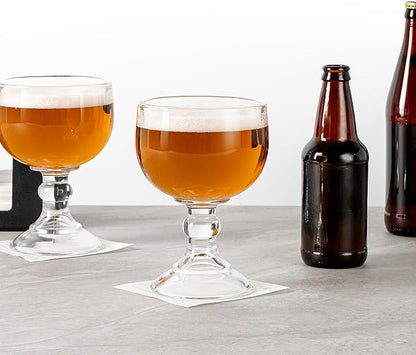 Restaurantware-Vetri 18 Ounce Schooner Beer Glasses, 6 Stemmed Shrimp Cocktail Glasses - No Lead, Dishwashable, Clear Glass Goblets, Suitable For Coronitas, Margaritas, Tequila, Or Whiskey Sour