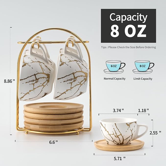 LUKA Ceramic Demitasse Espresso Cups Set - Image 8