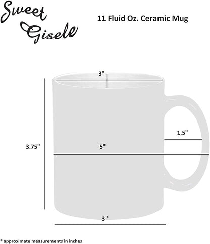 Sweet Gisele Sugar Skull Ceramic Mug, Floral Print Coffee Cup, Day of the Dead Design, Beautiful Vivid Colors, Great Novelty Gifts 11 Fl Oz White