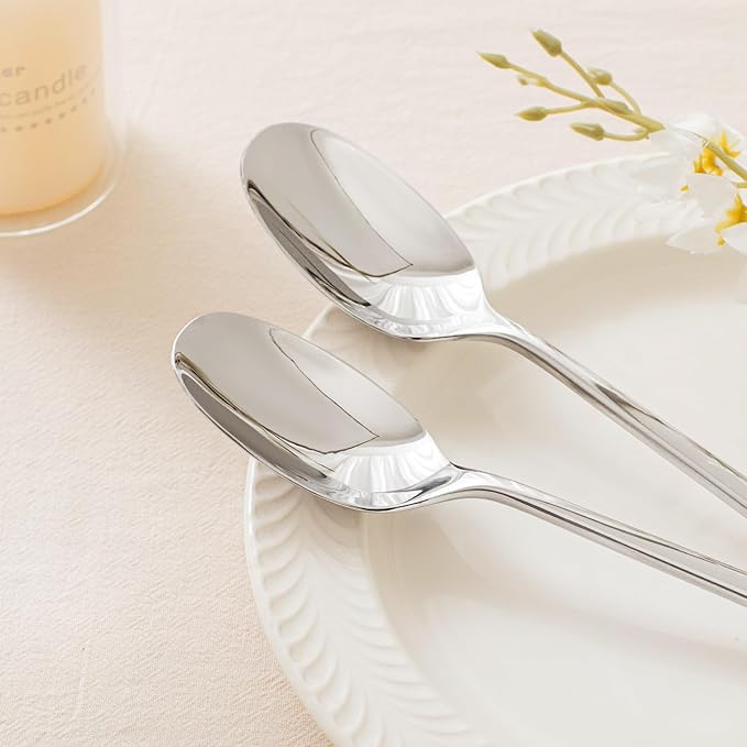4 Piece Dinner Spoons Set, Stainless Steel Spoons | Forged Stainless Steel - Image 5