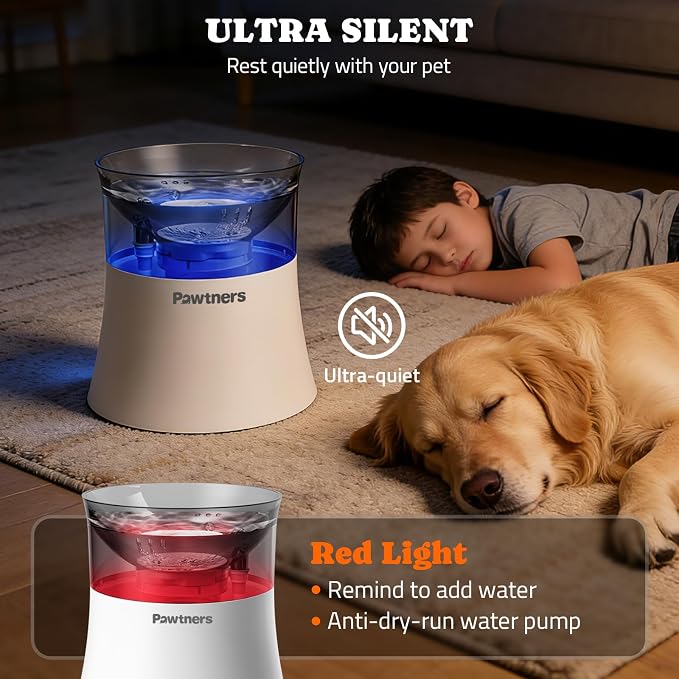 Pawtners 1 Gal/3.5L Dog Water Fountain, Elevated Dog Water Bowl Dispenser | - Image 5