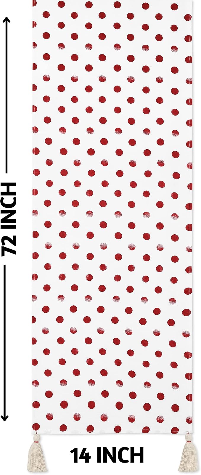 Folkulture Table Runner 72 Inches Long | Polka Red | Table Runner - Image 4