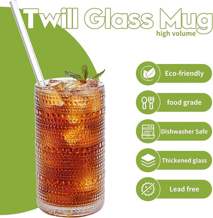 16oz Clear Hobnail Drinking Glasses - Image 7