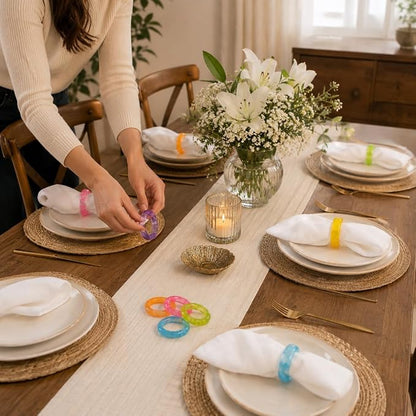 Epoxy Resin Napkin Rings, fits cloth and paper napkins, farmhouse modern style - Image 3