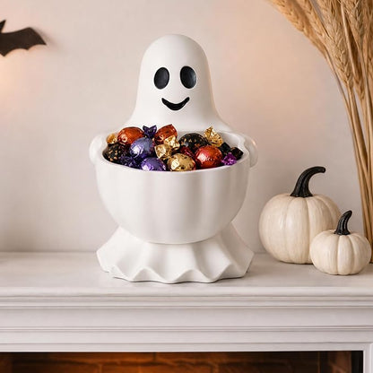 Halloween Decor Cute Ghost Candy Bowl Durable Resin Snack Holder | Generous - Image 4