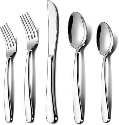 LIANYU 60-Piece Heavy Duty Silverware Set by LIANYU