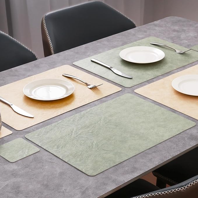 Vinyl Placemats Set of 4, Dual Sided Place Mats - Image 3