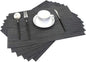 Placemats for Dining Table Washable Woven Vinyl Placemats Heat-resistand Table Dinner Placemats Set of 6 (Black)