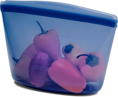 Stasher Premium Reusable Silicone Food Storage Bowl, Deep Ocean, 4-Cup | by Stasher