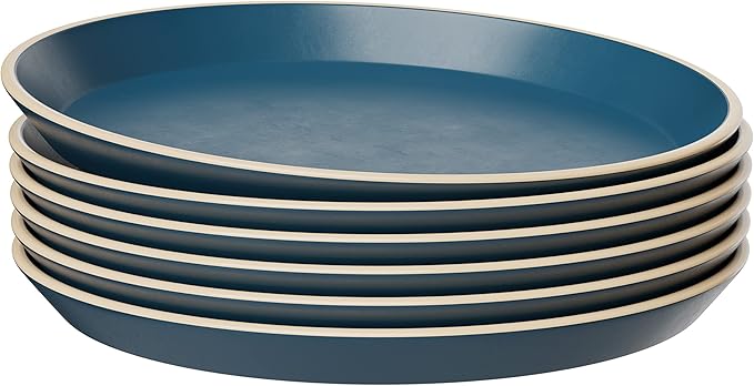 KooK Dinner Plates, Ceramic Round Kitchen Dinnerware Set, Dishwasher & - Image 2