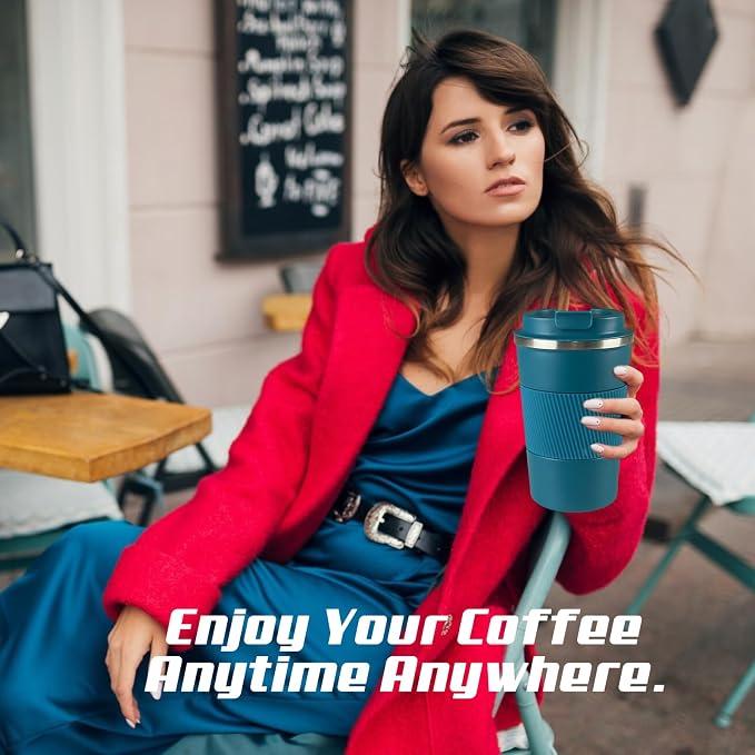 Vacuum Insulated Stainless Steel Travel Coffee Mug, Leak Proof Cup - Image 6