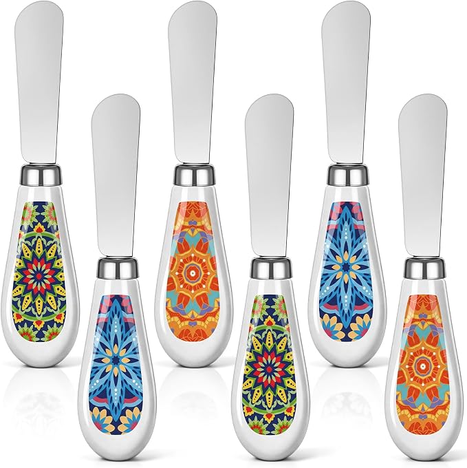6 Pack Cheese Spreaders bulk 4.95" Stainless Steel Butter Knife by Yiyiring