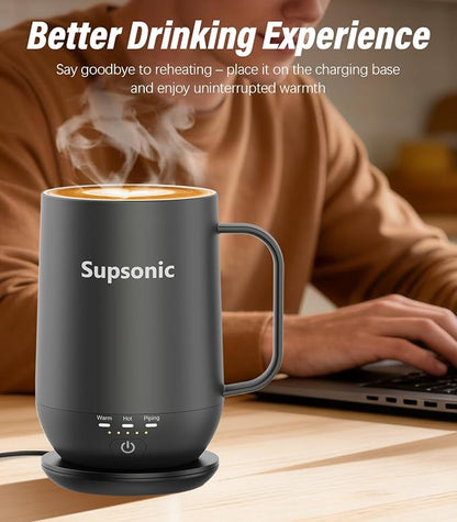 Supsonic - 16oz Self Heating Coffee Mug, Smart Heated Coffee Mug Faster - Image 4