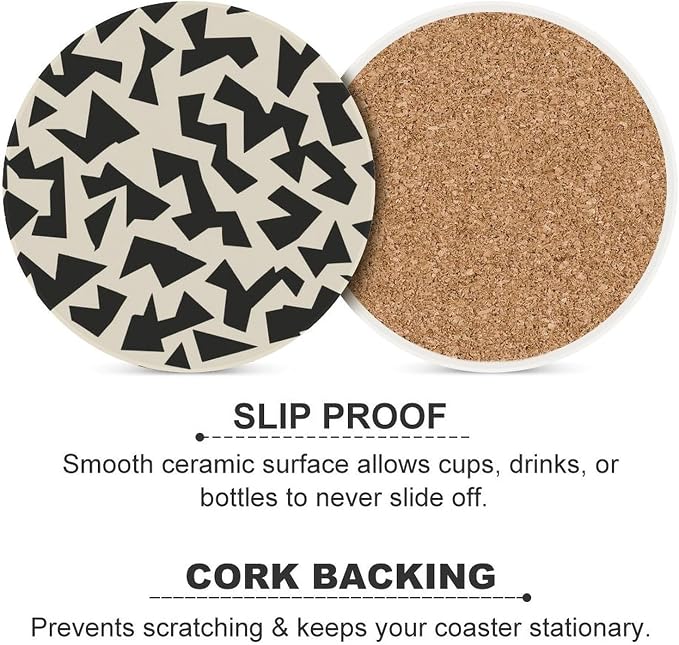 Minimalist Fragmented Angular Shapes Coasters Set of 4 Absorbent Coasters - Image 6