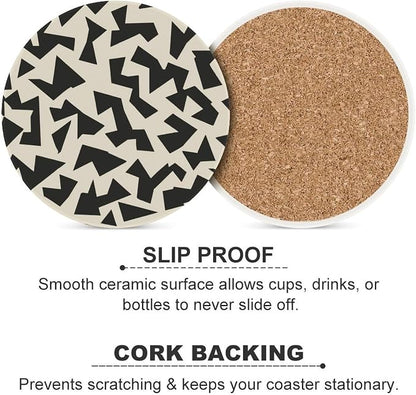 Minimalist Fragmented Angular Shapes Coasters Set of 4 Absorbent Coasters - Image 6