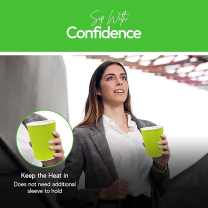 Restaurantware-12 Ounce Disposable Coffee Cups, 500 Ripple Wall Hot Cups - Image 8