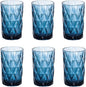 Bandesun Drinking Glass set of 6 Modern Glassware Diamond Pattern Tumbler by Bandesun