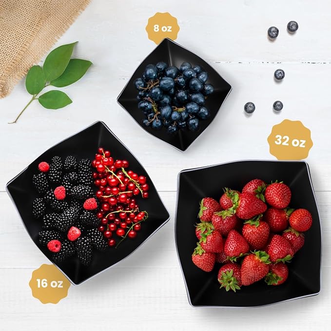 R-kay 6 Pack Square Plastic Serving Bowls - Image 2
