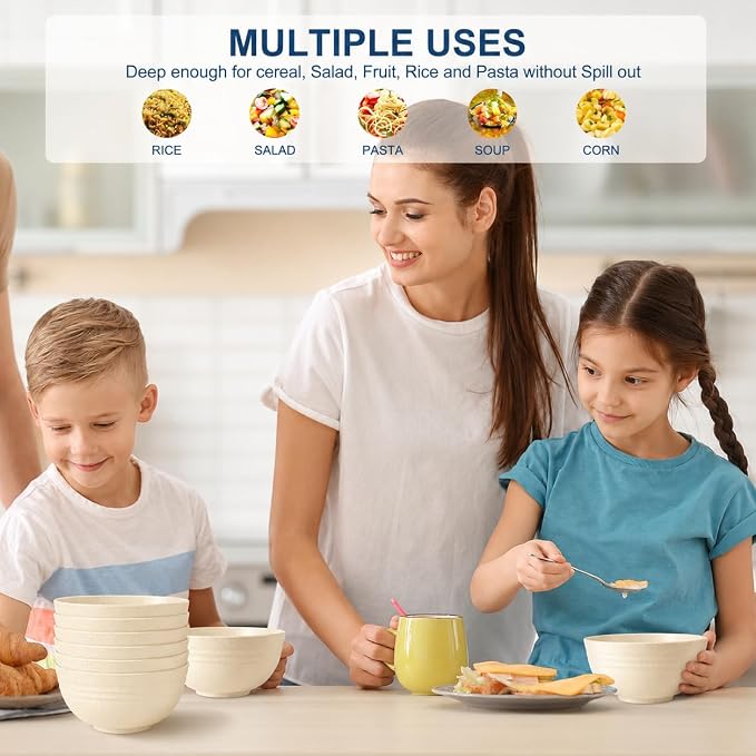 HOTEC Unbreakable Wheat Straw Cereal Bowls - Image 5
