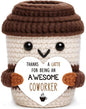 Coworker Gifts for Women Men Farewell Gift Positive Crochet Coffee Cup Gift | by OCCdesign