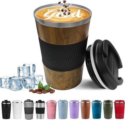 Insulated Travel Coffee Mug, Stainless Steel Coffee Cup by YINBAOGE