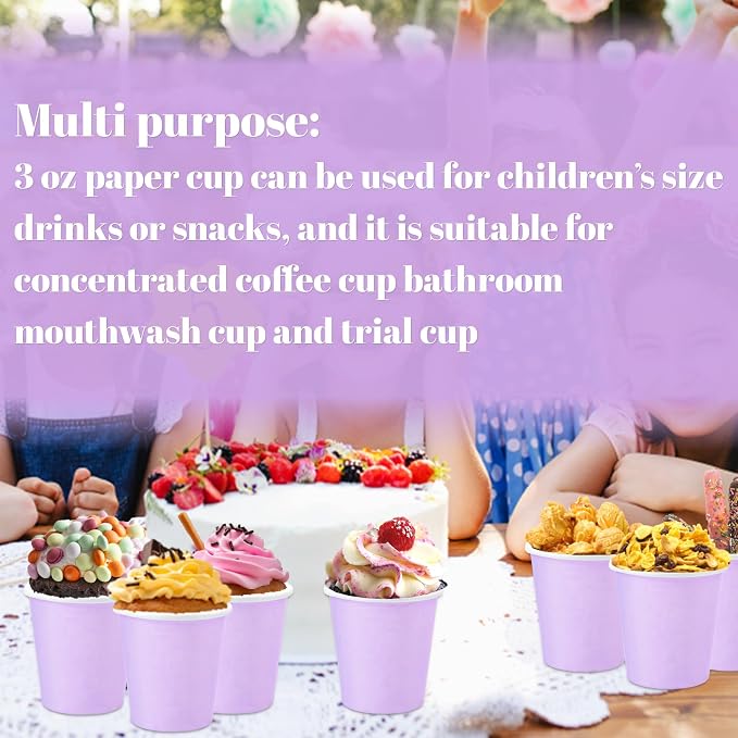 3 oz Disposable Paper Cups, 50 Pack Bathroom Cups Mouthwash Cups | Small Paper - Image 6