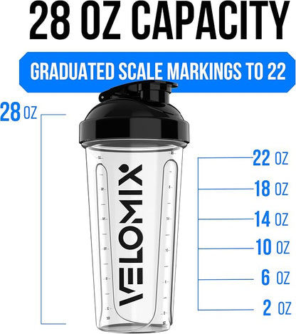 VELOMIX 2 Pack 28oz Protein Shaker Bottle - Image 3