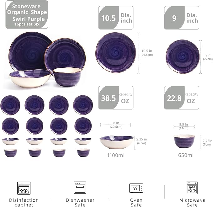 Highland 16-Piece Dinnerware Set Service - Image 2