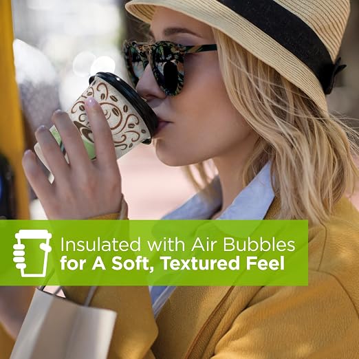 Dixie PerfecTouch 12 oz. Insulated Paper Hot Coffee Cup by GP PRO, Coffee Haze - Image 7