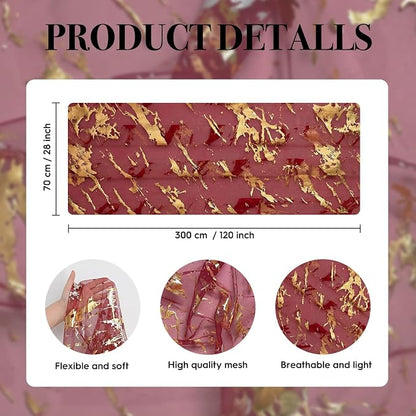 Artoid Mode Marble Pattern Burgundy Gauze Table Runner 10FT, Glitter Metallic - Image 7
