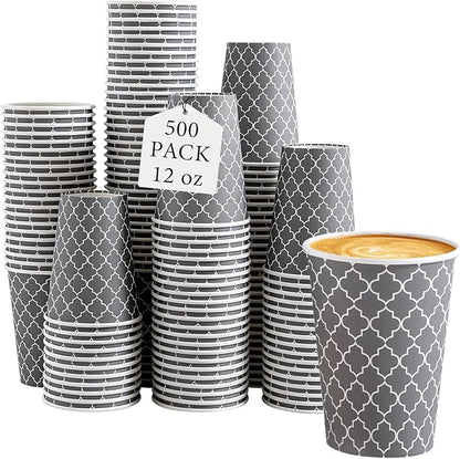 Lamosi Coffee Cups 12 oz 500 Pack, Disposable Paper Coffee Cups, Hot Cups | by BuyNow