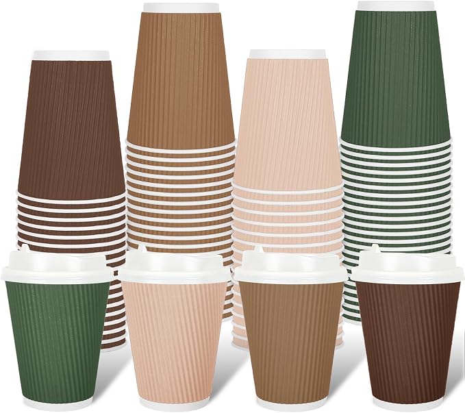Whaline 100Pcs Woodland Themed Disposable Coffee Cups by Whaline