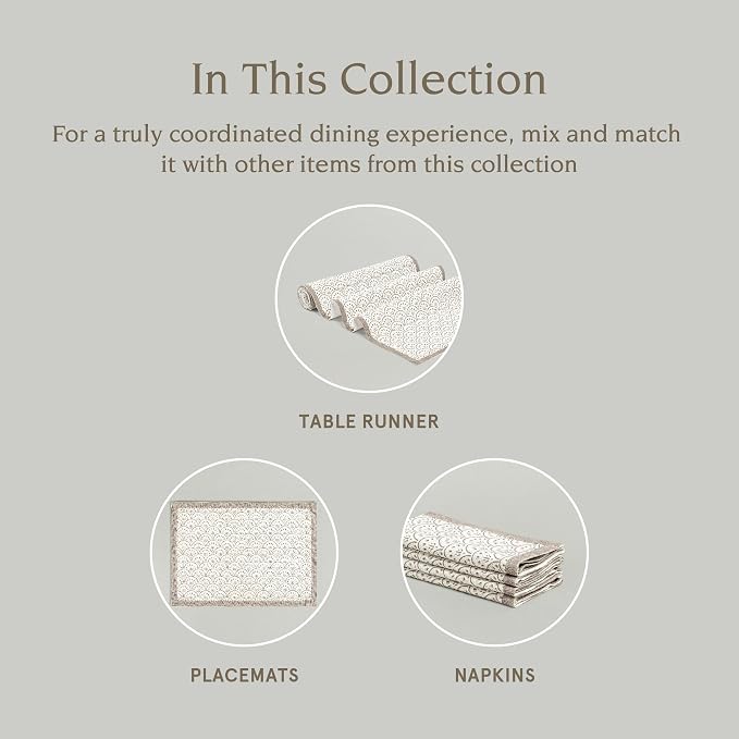 Over&Back 18x108 Hand-Blocked Printed Cotton Table Runner - Image 4