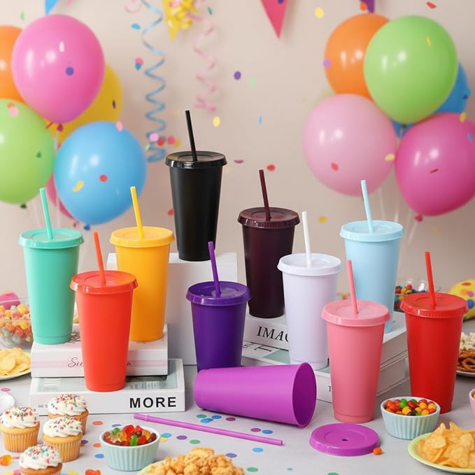 Honeydak 120 Pack Tumbler with Straw and Lid Bulk Cups - Image 2