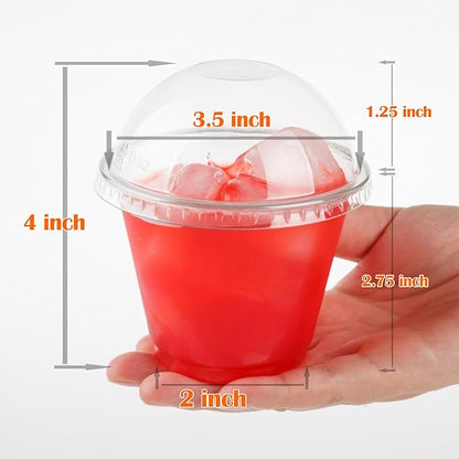 Golden Apple, 9oz-50sets Clear Plastic Cups with Clear Dome lids No Hole…