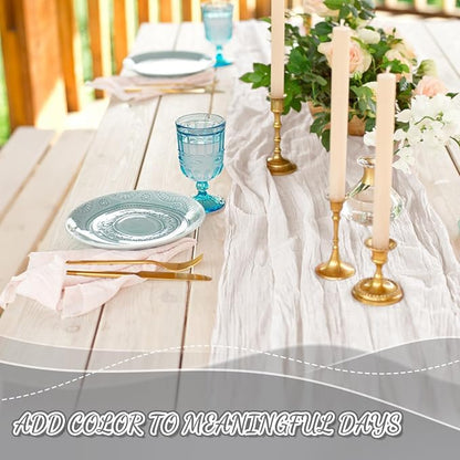 2 Pack Cheesecloth Table Runner, 120 Inch Ivory White Table Runner | 10 Ft Boho - Image 5