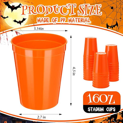 Yungyan 100 Pack 16 oz Stadium Cups Reusable Plastic Cups Blank Drink Stadium - Image 2